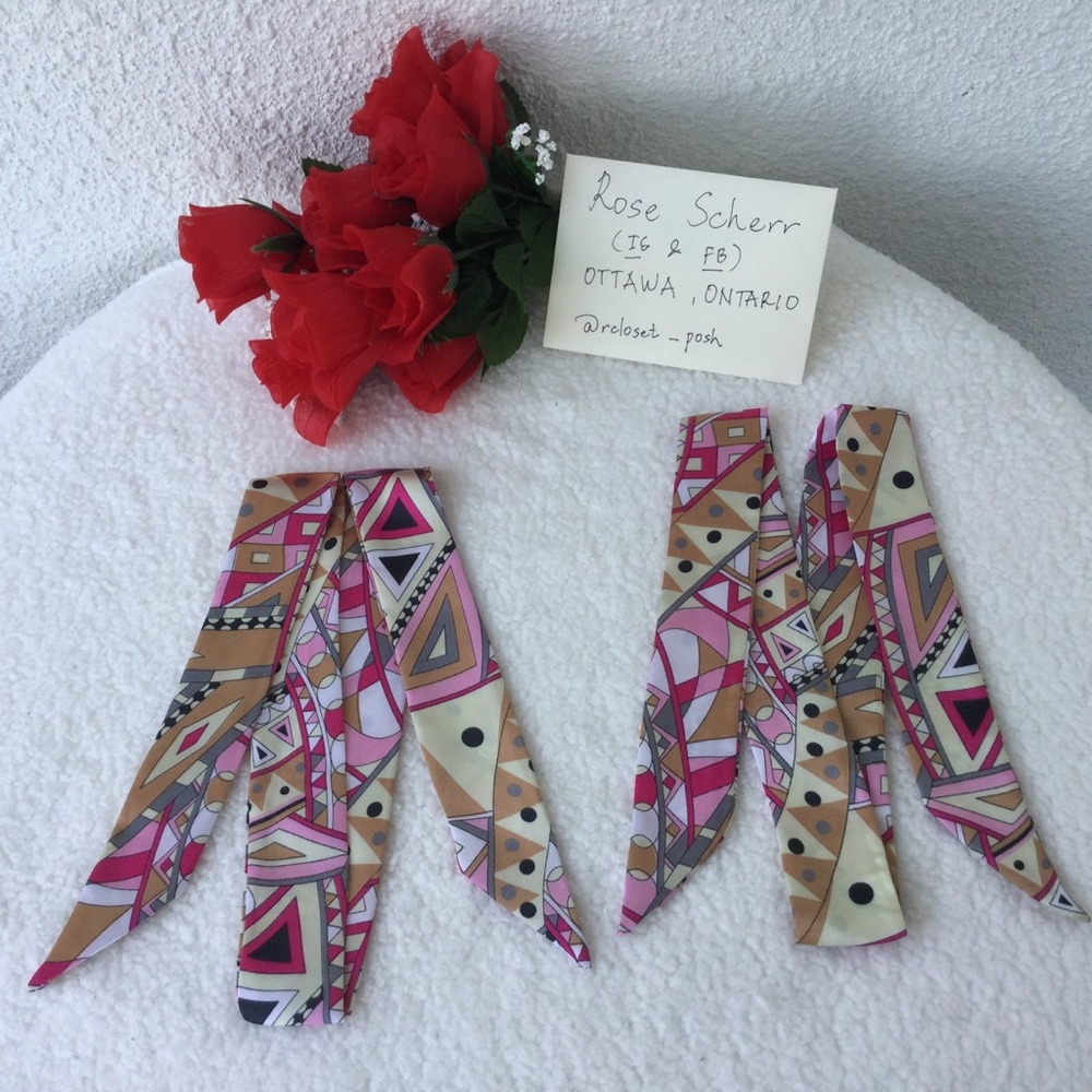 2pcs Twilly Scarves Handbag/ Handle Ribbon - Picture 2 of 9